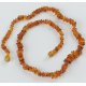 Amber necklace chips cognac beads